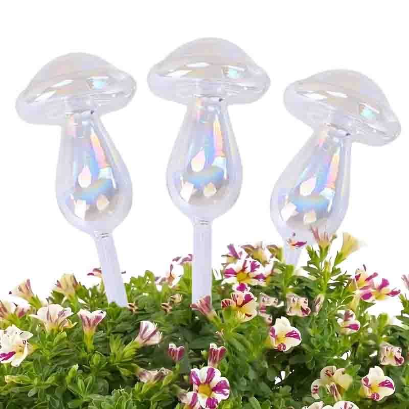 Yoocaa Smart Garden - 1/2 個ガラスストロー自動植物散水電球自己散水キノコ水装置点滴灌漑システム家庭菜園ツール