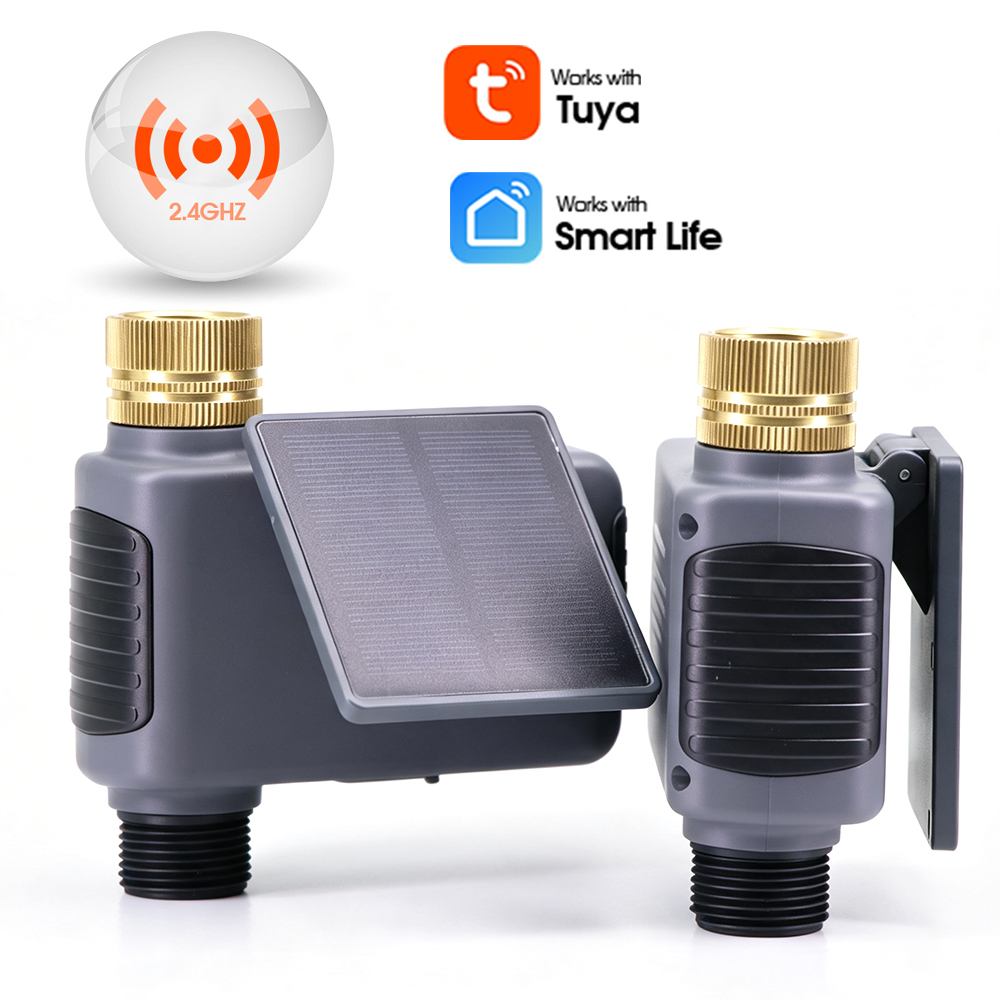 Smart Garden Refill - BSP/NPT TuyaスマートソーラーWi-Fiタイマー、屋外ガーデン用タイマー式灌漑コントローラー、APP遠隔制御自動散水システム