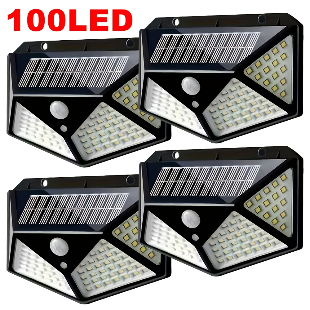 Smart Led Garden - 100LED屋外ソーラーガーデンライト、屋外モーションセンサーライト、防水ソーラーウォールランプ（庭、フェンス、庭園、通路、階段用）