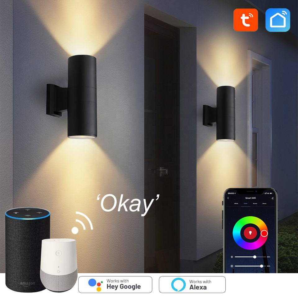 Smart Zigbee Garden Light - スマートライフ ZigBee/WiFi RGBCW 屋外ウォールライト COB アップダウン照明