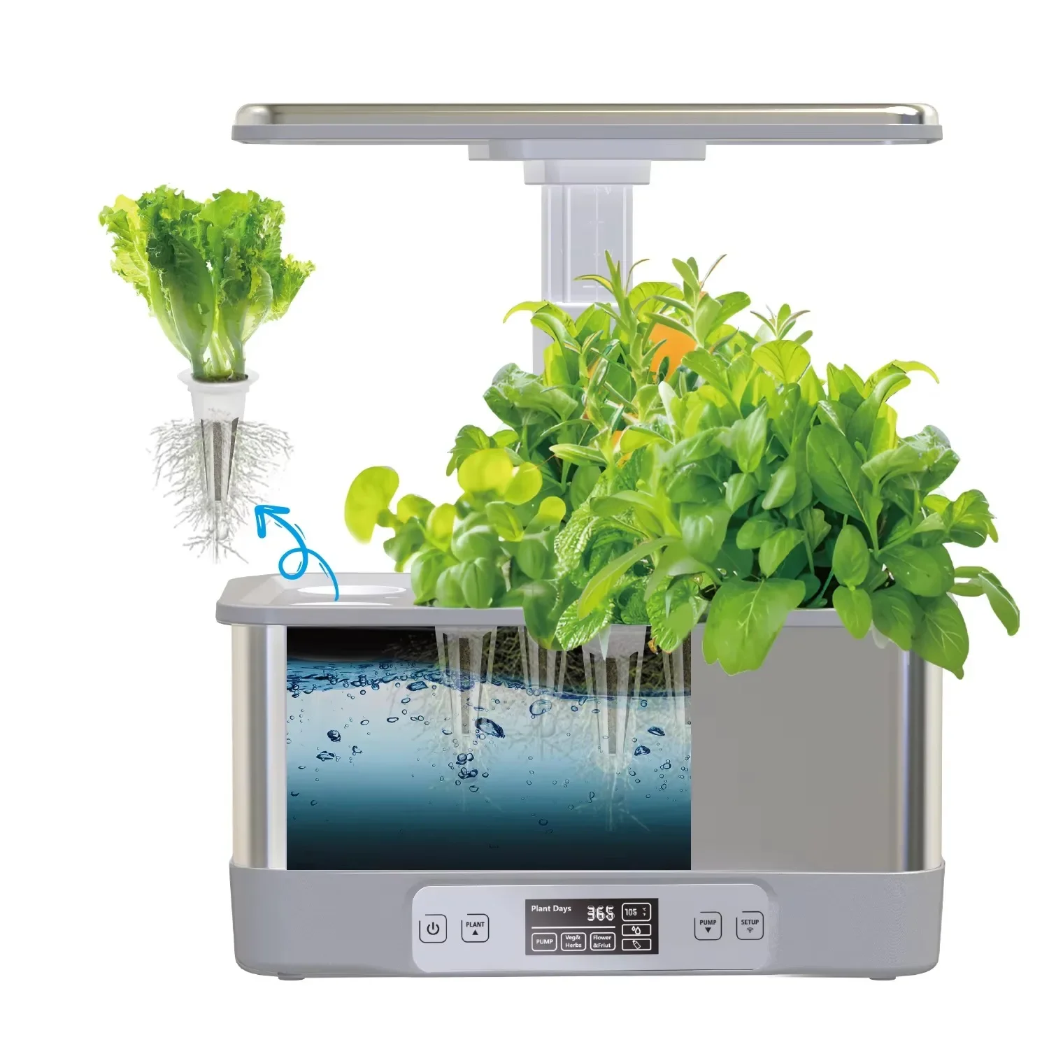Indoor Herb Garden Kit - New15ポッド水耕栽培室内庭園キット、自動タイマー、電源、育成ライト付きハーブプランターガーデンシステム