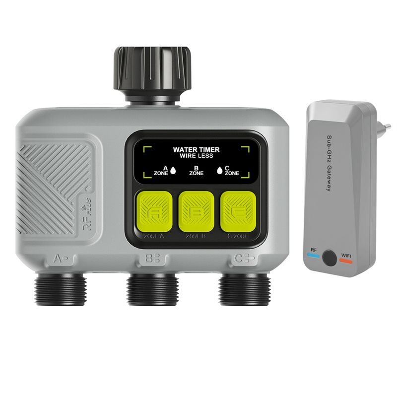 Smart Garden Zone - ABMH-Wifi スマートウォータータイマー 3 ゾーンガーデンミスト＆散水コントローラー アプリ駆動リモート自動灌漑システム EU