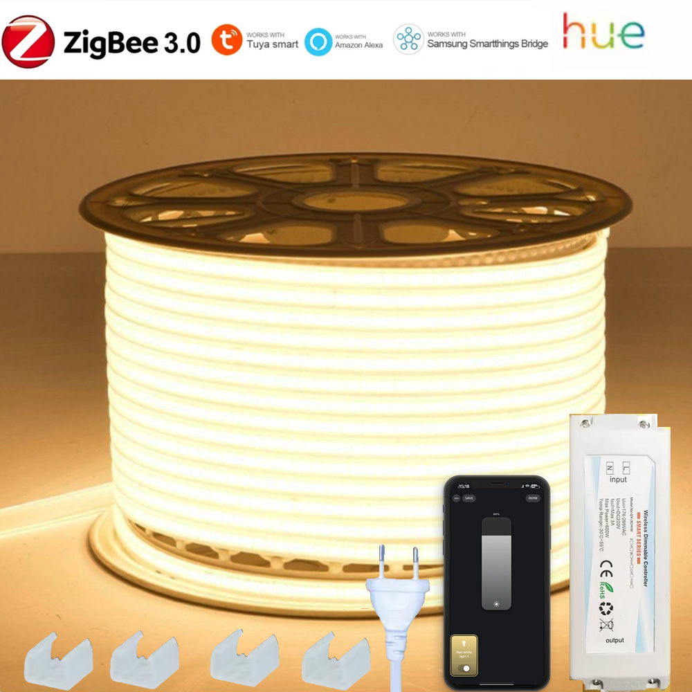 EU 220V ZIGBEE 3.0 COB LED ストリ - Smart Zigbee Garden Light のレビューと価格