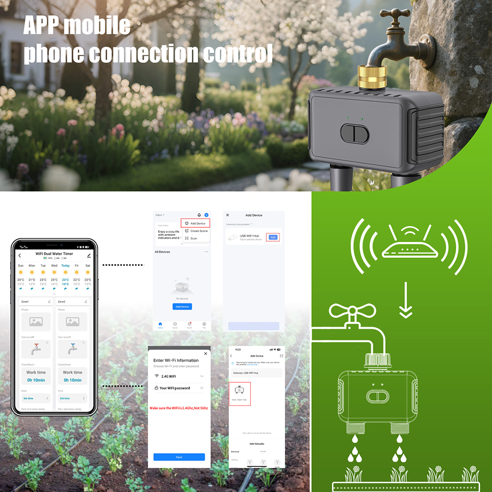 Tuya WiFi ウォータータイマースマート 2 コンセン - Smart Garden Refill のレビューと価格
