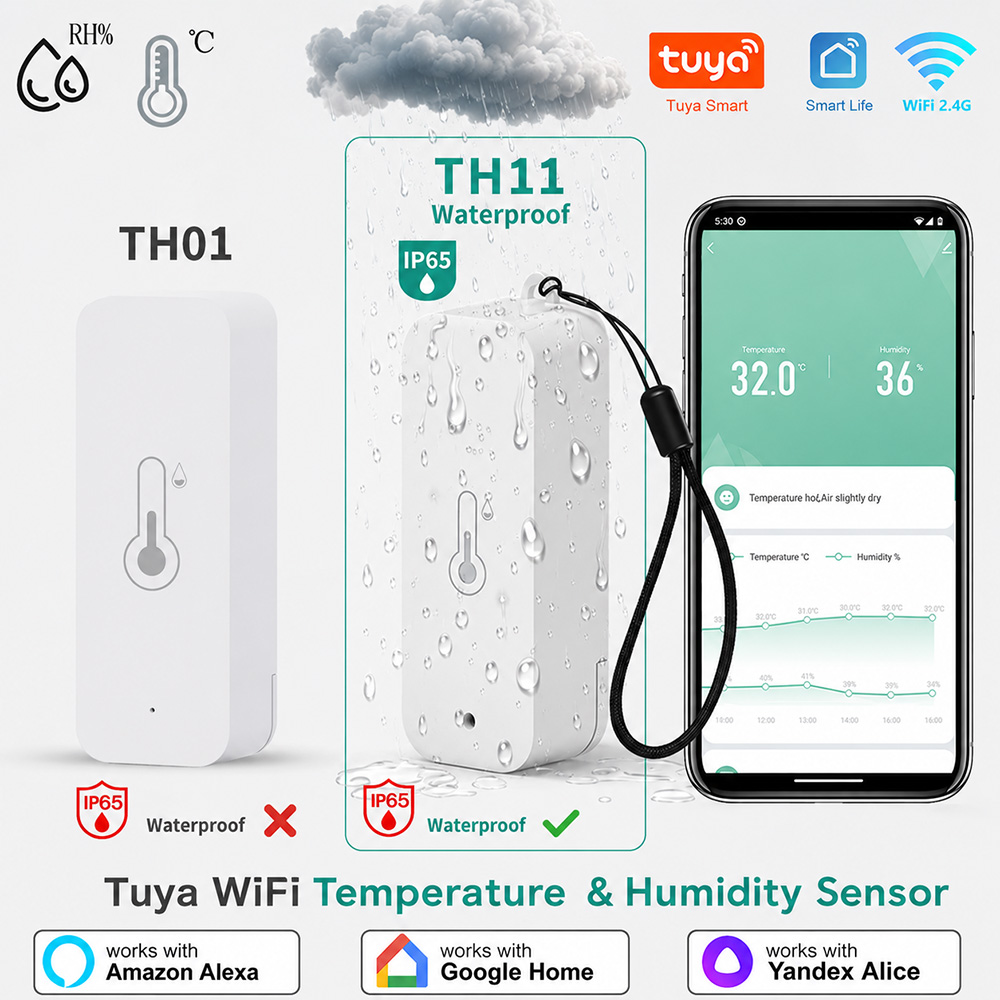 IP65 防水 Tuya WiFi 屋外温度湿度センサー ス - Smart Garden Arduino のレビューと価格
