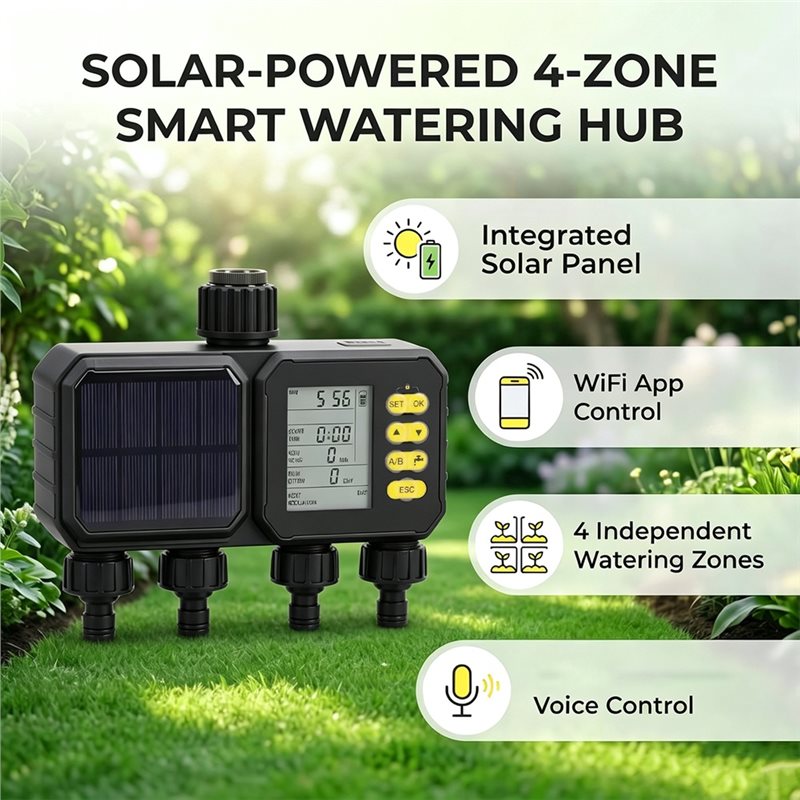 ABUN-Solar Wifi散水タイマー 4ゾーン スマー - Smart Garden Zone のレビューと価格