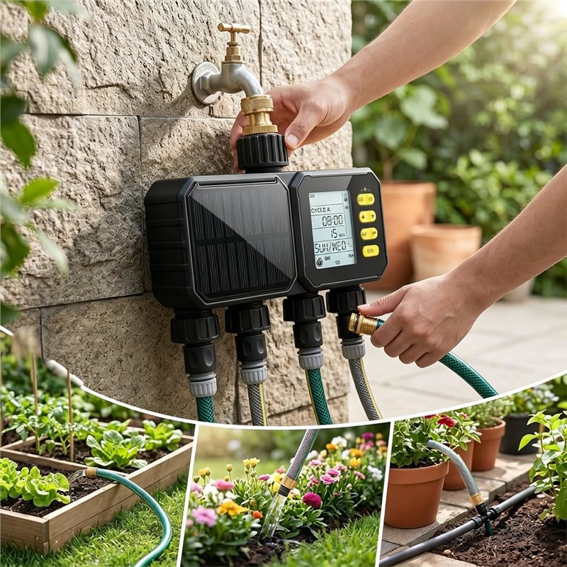 ABUN-Solar Wifi散水タイマー 4ゾーン スマー - Smart Garden Zone のレビューと価格