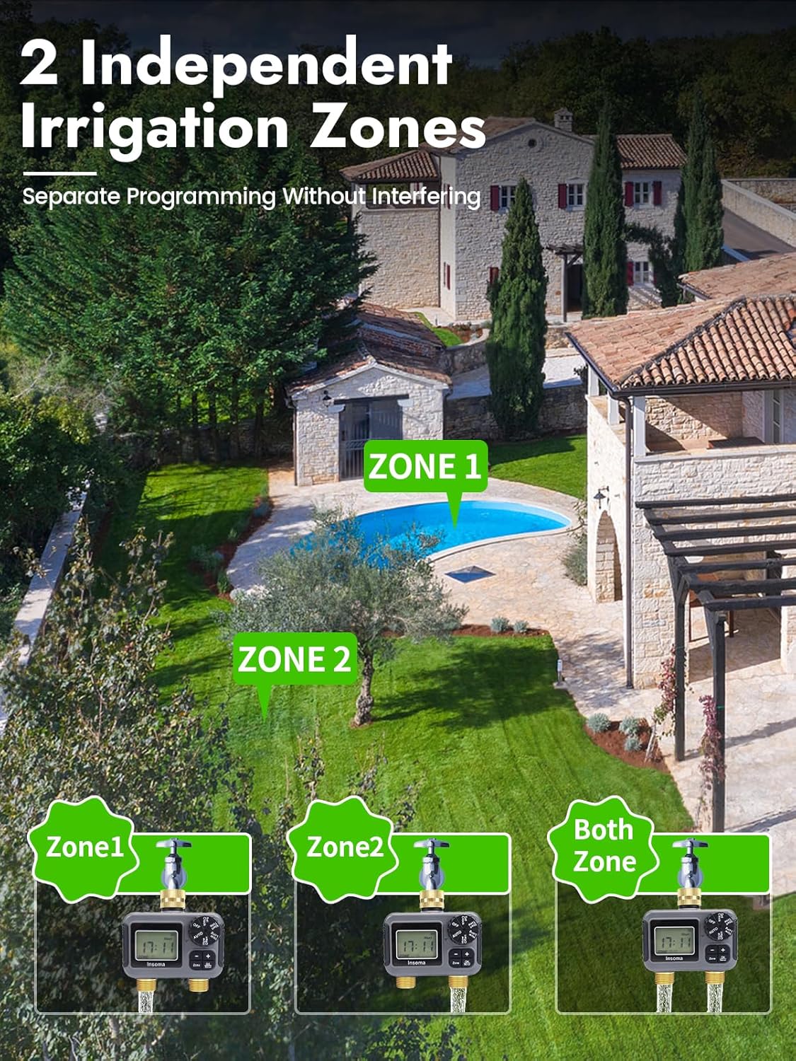 デュアルコンセントスマート灌漑散水システム自動散水タイマー散 - Smart Garden Refill のレビューと価格