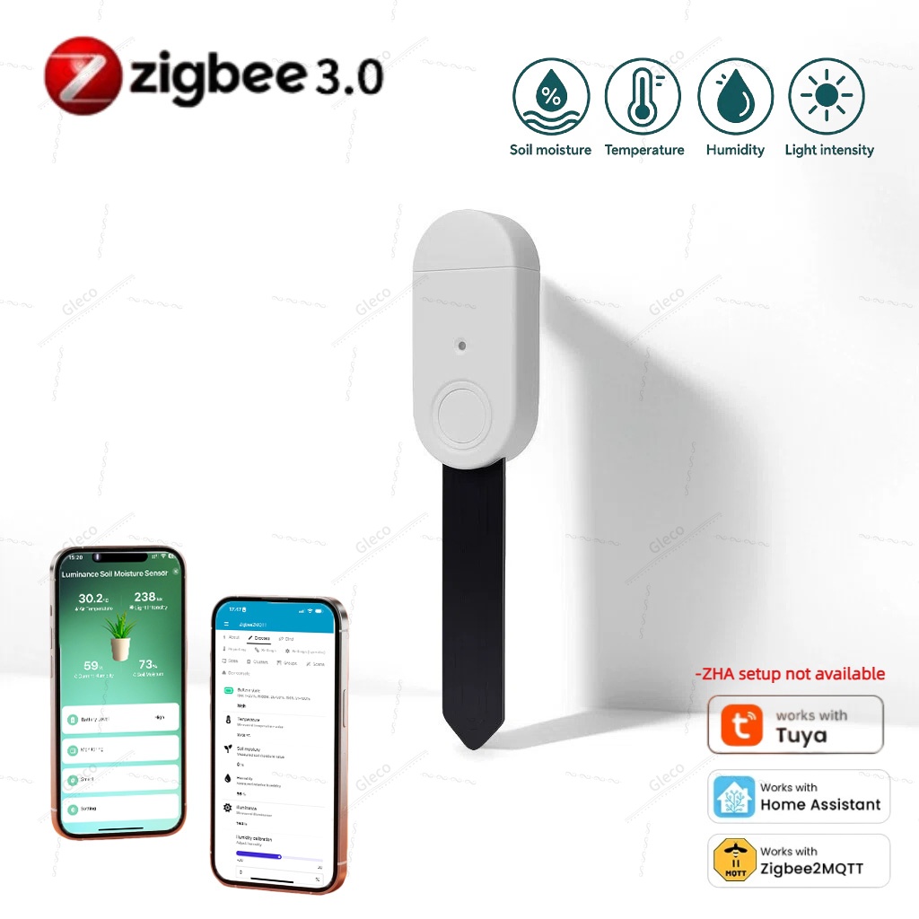 4in1 Zigbee 土壌水分温度湿度センサー、光検出機能 - Smart Zigbee Garden Light のレビューと価格