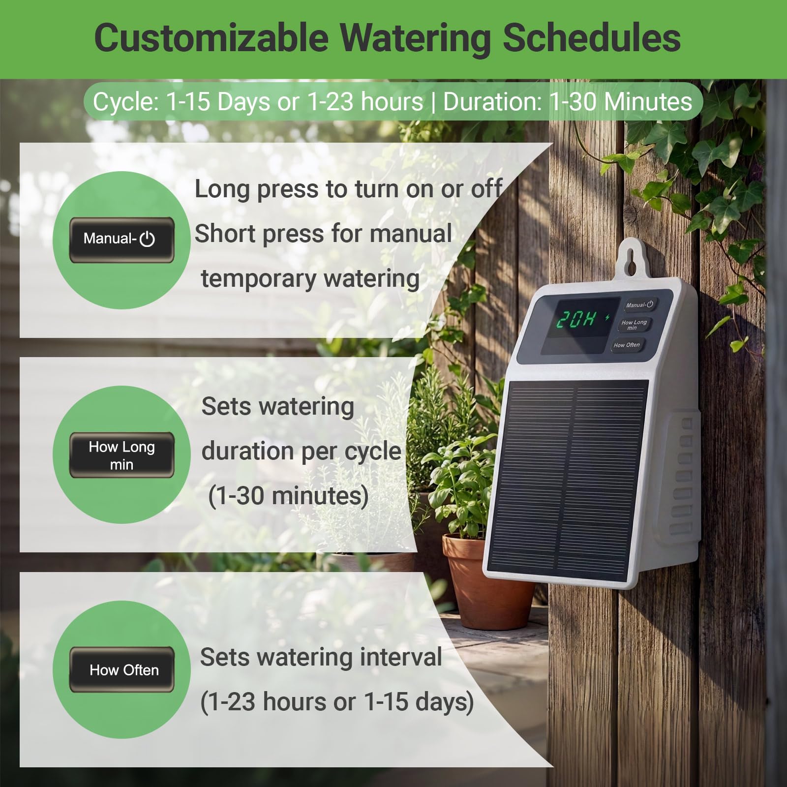 改良型ソーラー点滴灌漑システム 自動散水装置 家庭菜園、バル - Yoocaa Smart Garden のレビューと価格