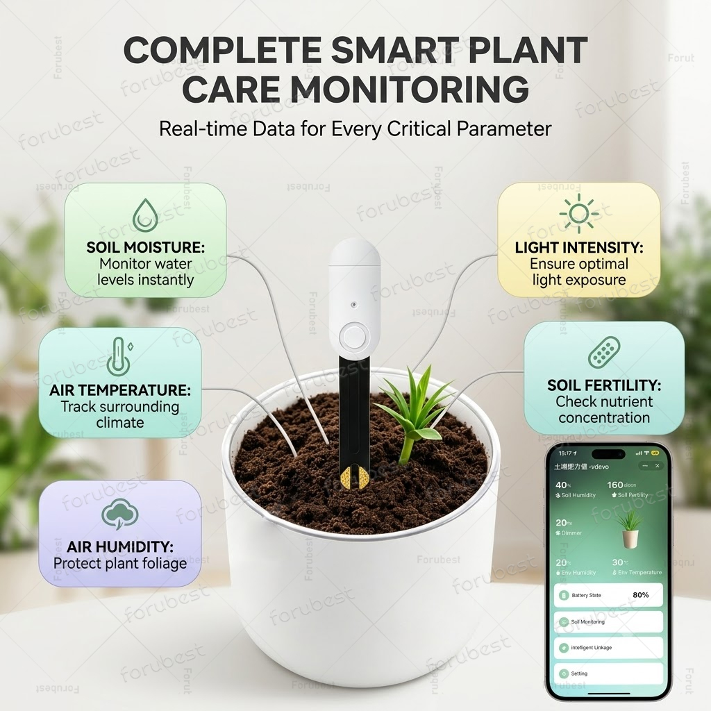 スマート ZigBee 土壌水分センサー 温度湿度光肥沃度計 - Smart Zigbee Garden Light のレビューと価格
