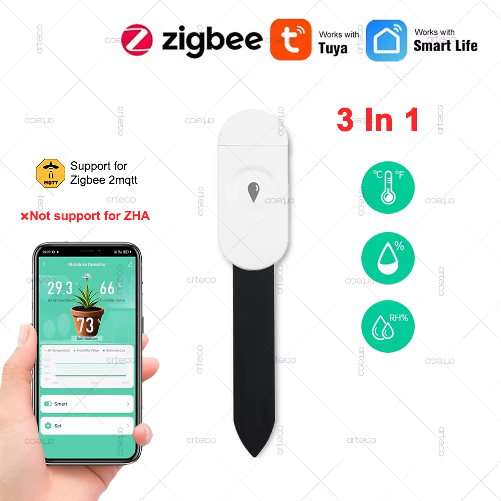 Tuya Zigbee 温度湿度水分検出器スマート土壌テスタ - App Smart Garden のレビューと価格