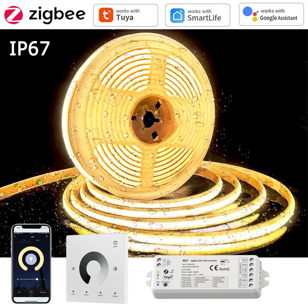 5m 10m 20m 防水Tuya Zigbee COB L - Smart Zigbee Garden Light のレビューと価格
