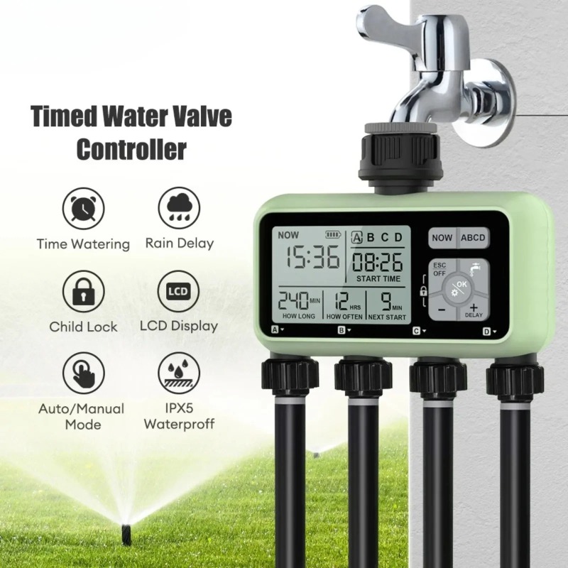デジタルガーデン散水タイマー 4口独立制御自動スプリンクラー - Yoocaa Smart Garden のレビューと価格