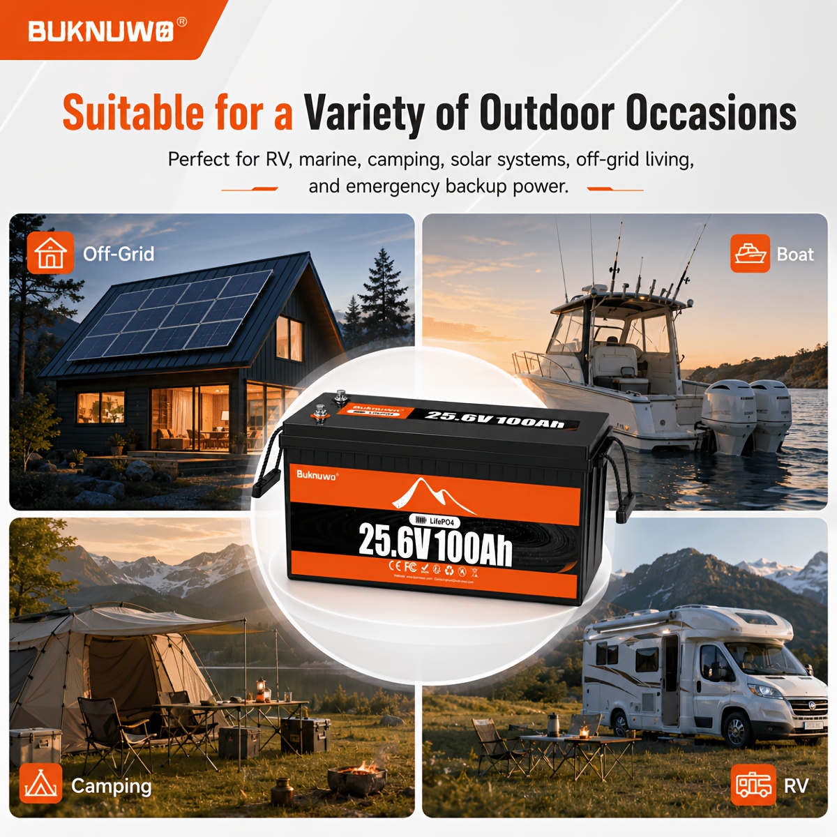 Buknuwo 4パック 25.6V 100Ah LiFeP - Smart Garden Arduino のレビューと価格